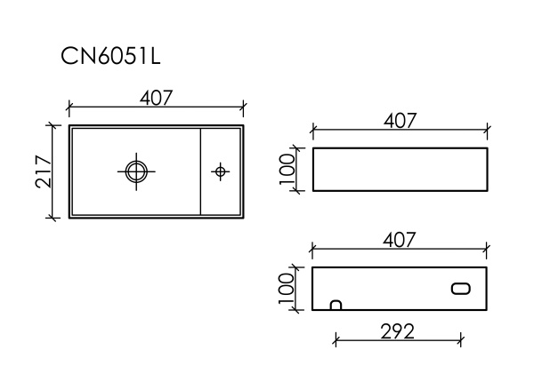 Раковина подвесная (40,7х21,7) Ceramica Nova ELEMENT CN6051LMB